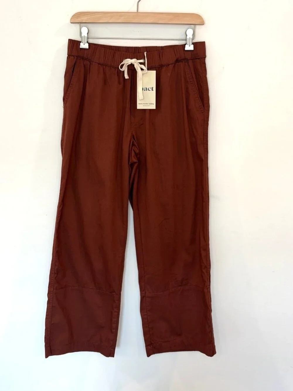 Pact Cropped Drawstring Pants in Rust